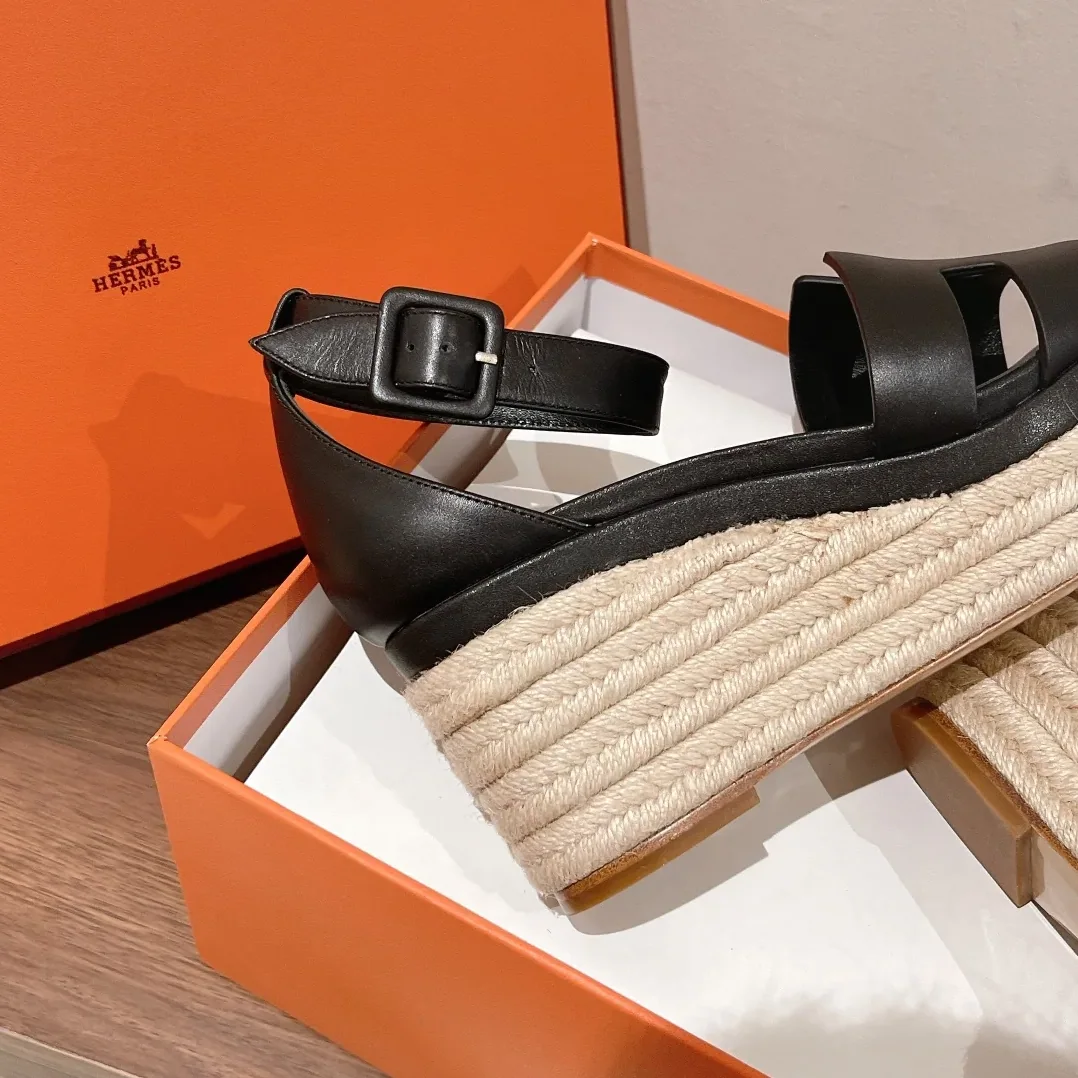 Hermes Doll 40 Espadrilles Black /