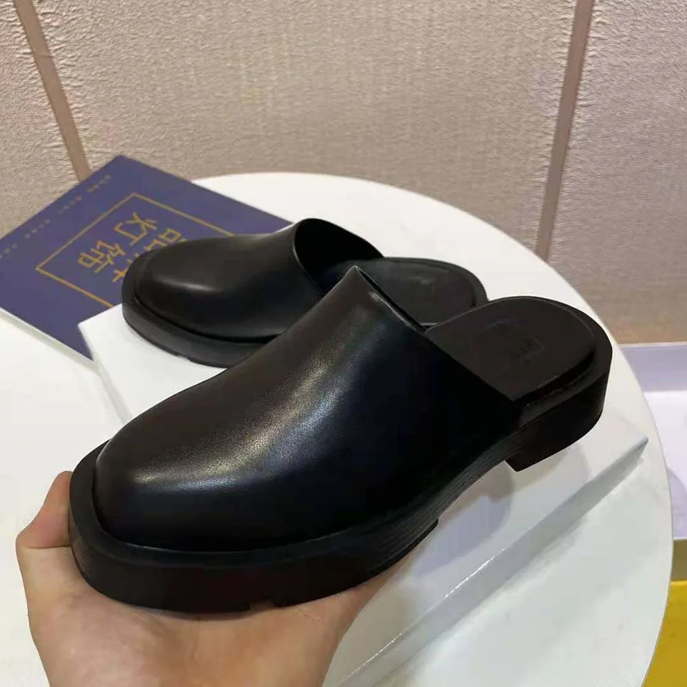Givenchy Squared Open Loafers in Box Leather for Women in Black