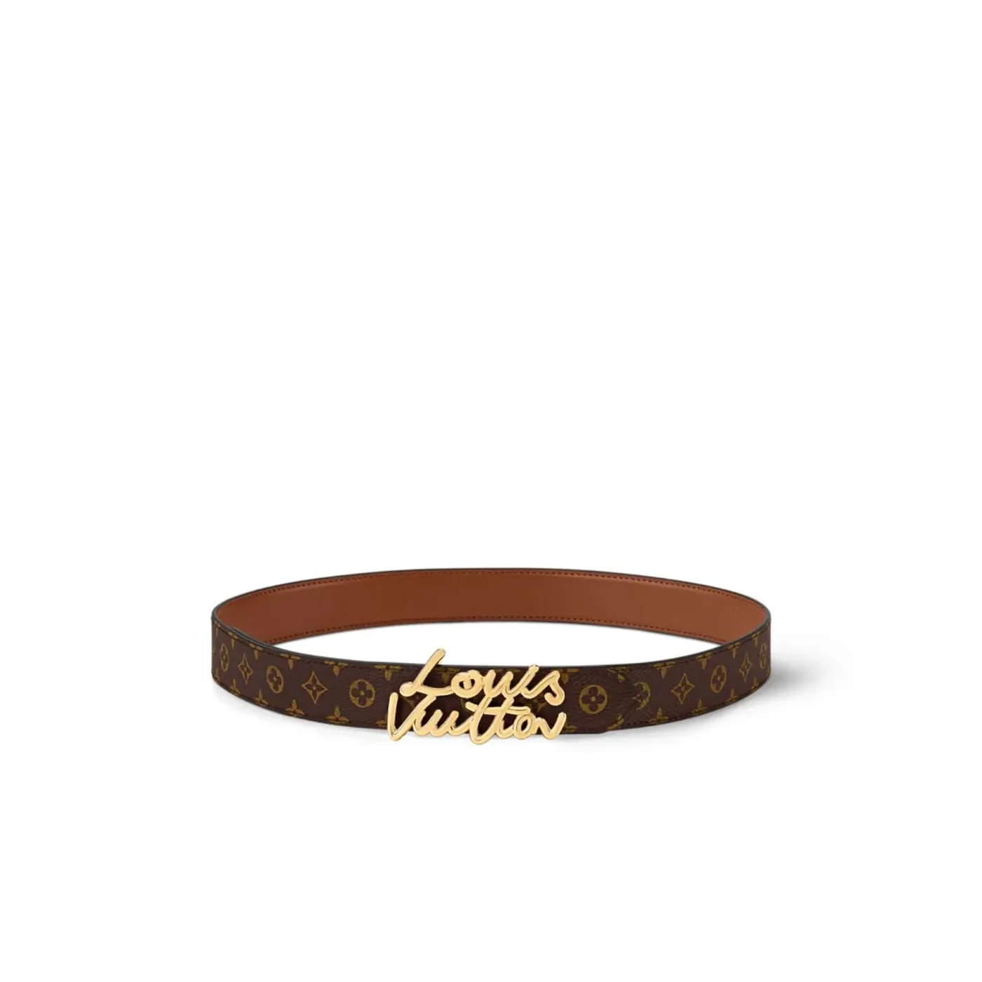 Louis Vuitton LV Script Belt Tan Monogram