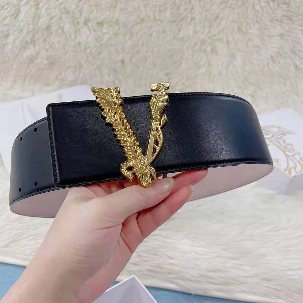 Versace Virtus Waist belt in Calf Leather for Women in Black