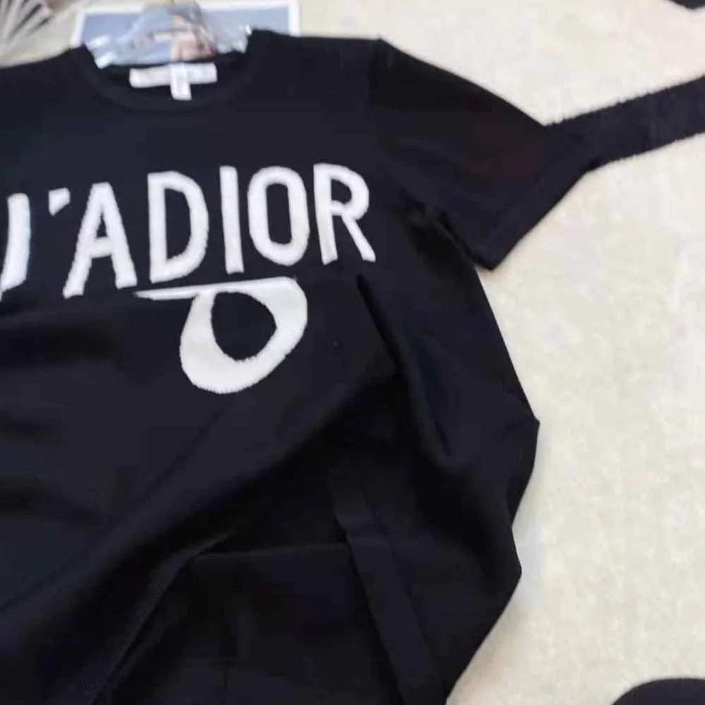 Dior J adior 8 T-Shirt Black Cotton Jersey and Linen for Women