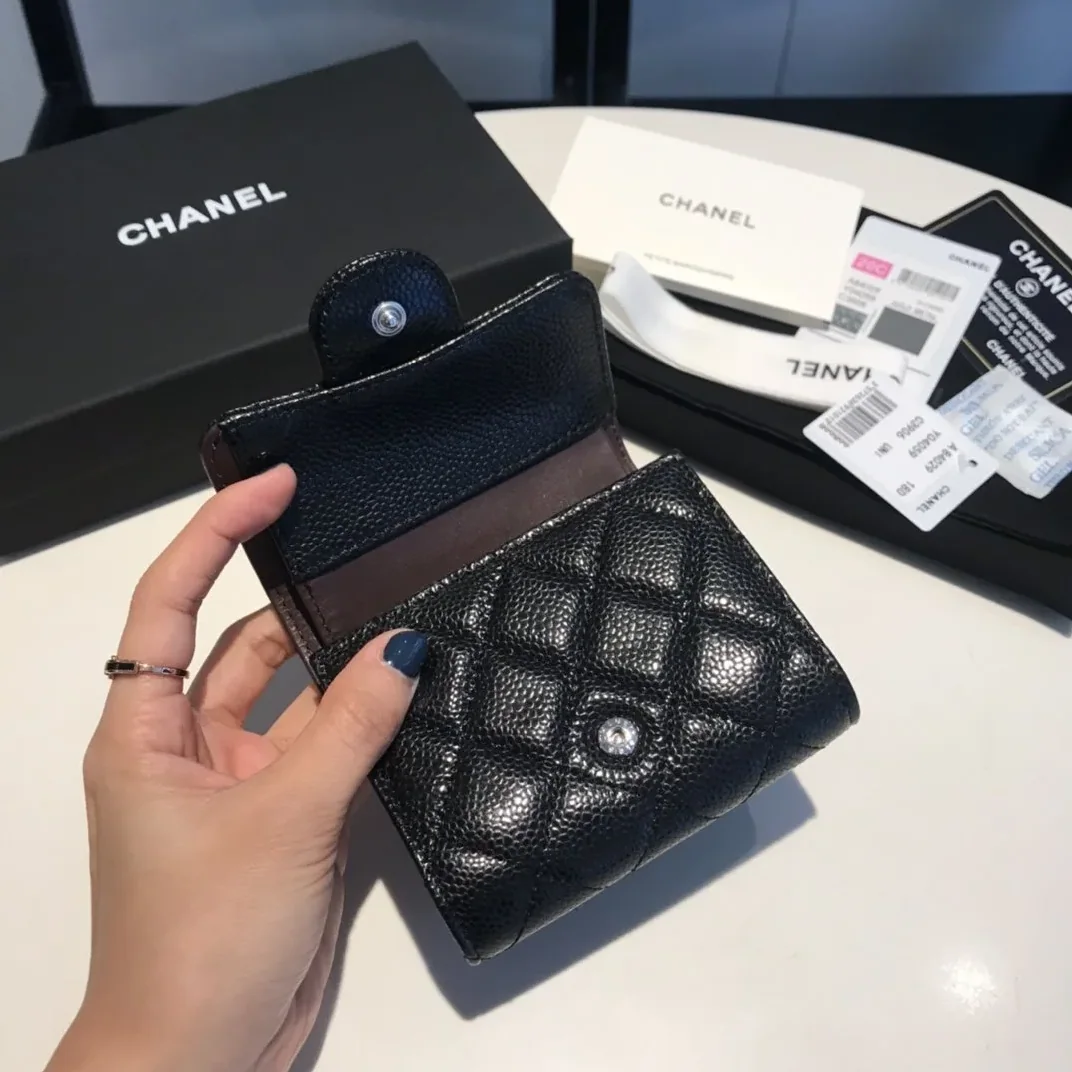 Chanel CO-CO Classic Card Holder in Silver Hardware Black Chanel CO-CO Classic Card Holder in Silver Hardware Black