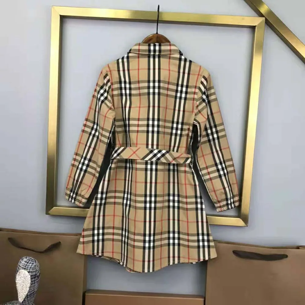 Burberry Kids' Check Cotton Gabardine Reversible Car Coat