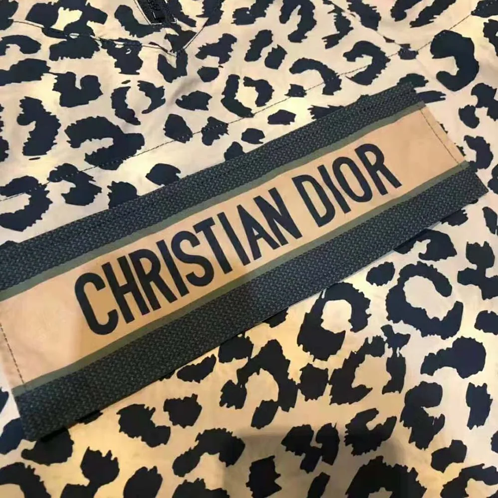 Dior Hooded Anorak Beige Multicolor Mizza Technical Taffeta Jacquard for Women