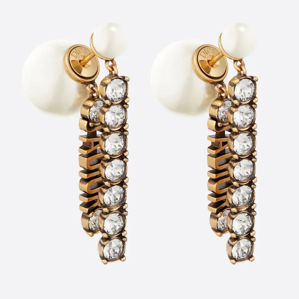 Dior Tribales Earrings Antique Gold for Women in Finish Metal Dior Tribales Earrings Antique Gold for Women in Finish Metal