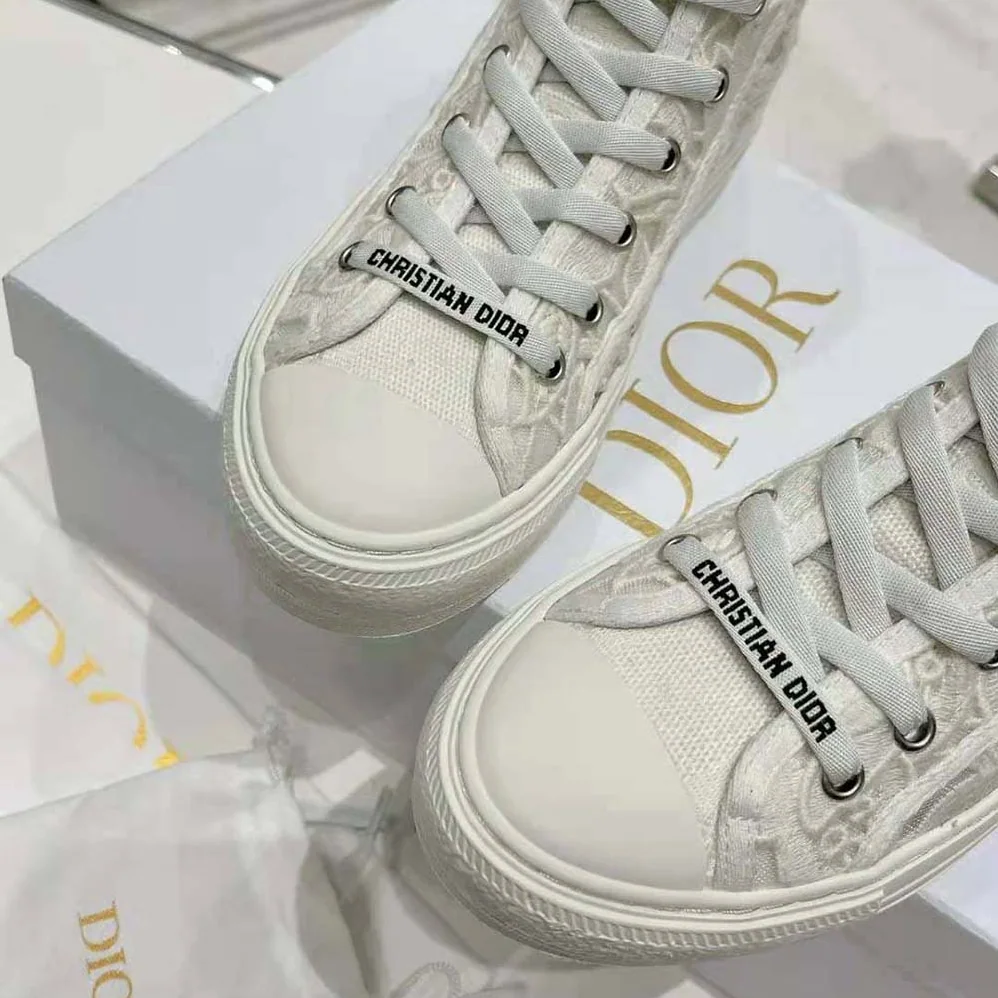 Dior Walk N Dior High-Top Sneaker White Macramé Embroidered Cotton for Women Dior Walk N Dior High-Top Sneaker White Macramé Embroidered Cotton for Women