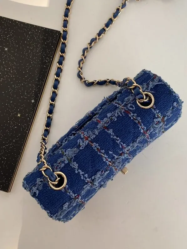 Small Flap Bag With Top Handle Blue / Small Flap Bag With Top Handle Blue /