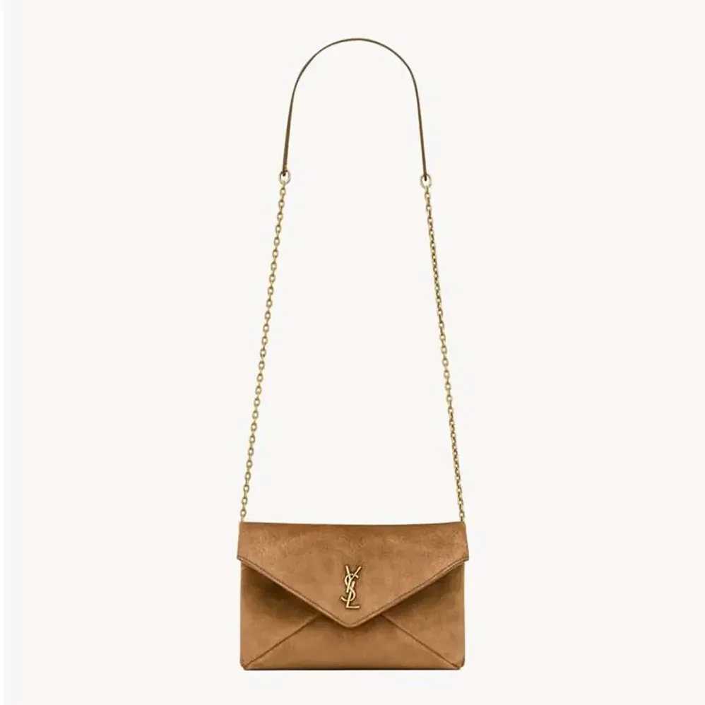 Saint Laurent YSL Cassandre Small Chain Pouch In Suede 19cm for Women Saint Laurent YSL Cassandre Small Chain Pouch In Suede 19cm for Women