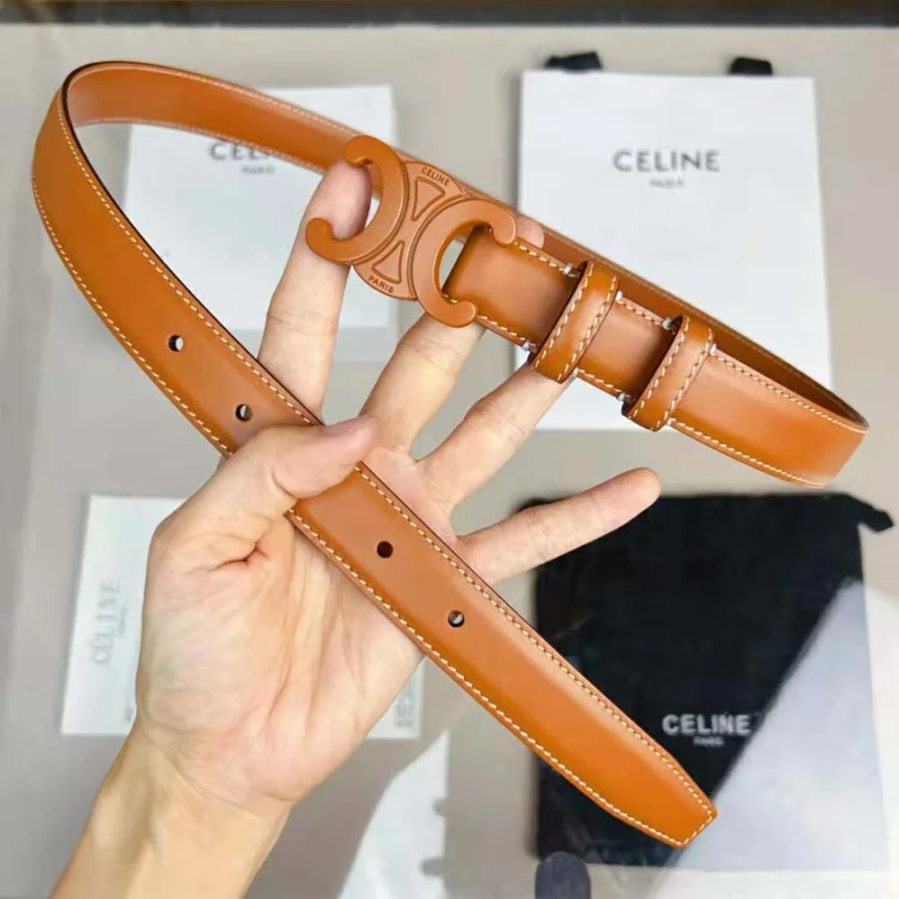Celine Medium Cuir Triomphe Belt in Natural Calfskin for Women Celine Medium Cuir Triomphe Belt in Natural Calfskin for Women