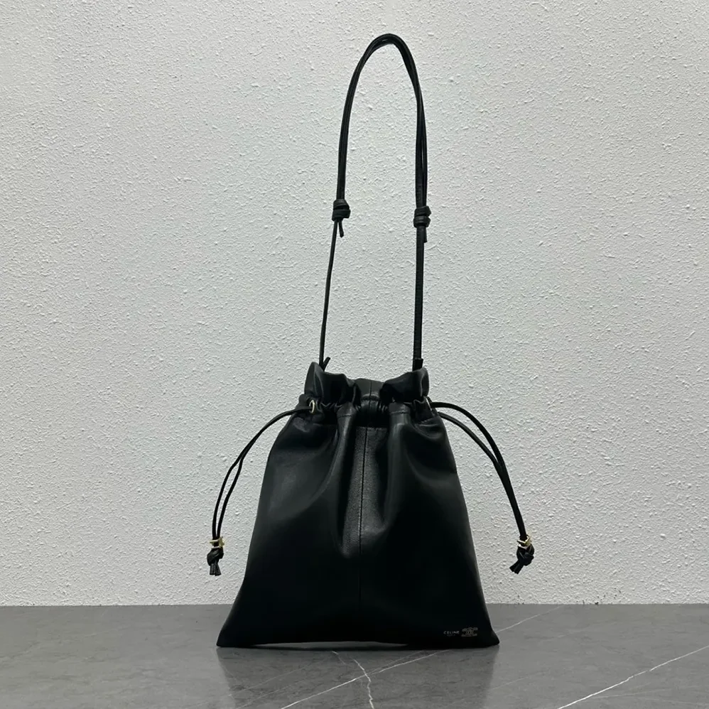 Celine Small Crystal Pouch in Lambskin for Women in Black
