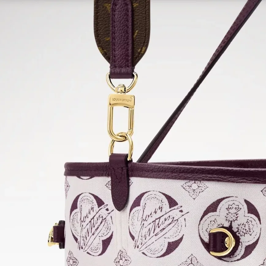 Louis Vuitton Neverfull Inside Out MM Tote Bag in Monogram/ Purple Gold Hardware