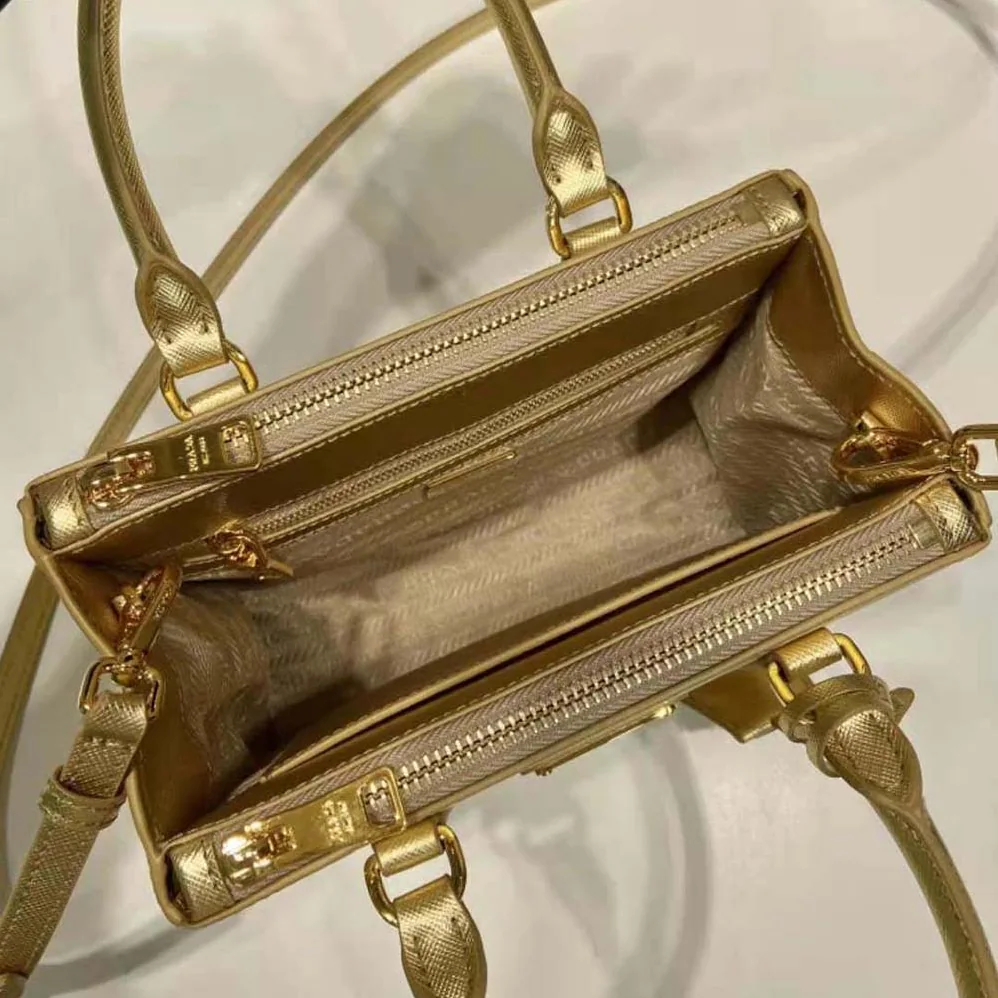 Prada Galleria Saffiano Leather Mini-Bag for Women in Gold