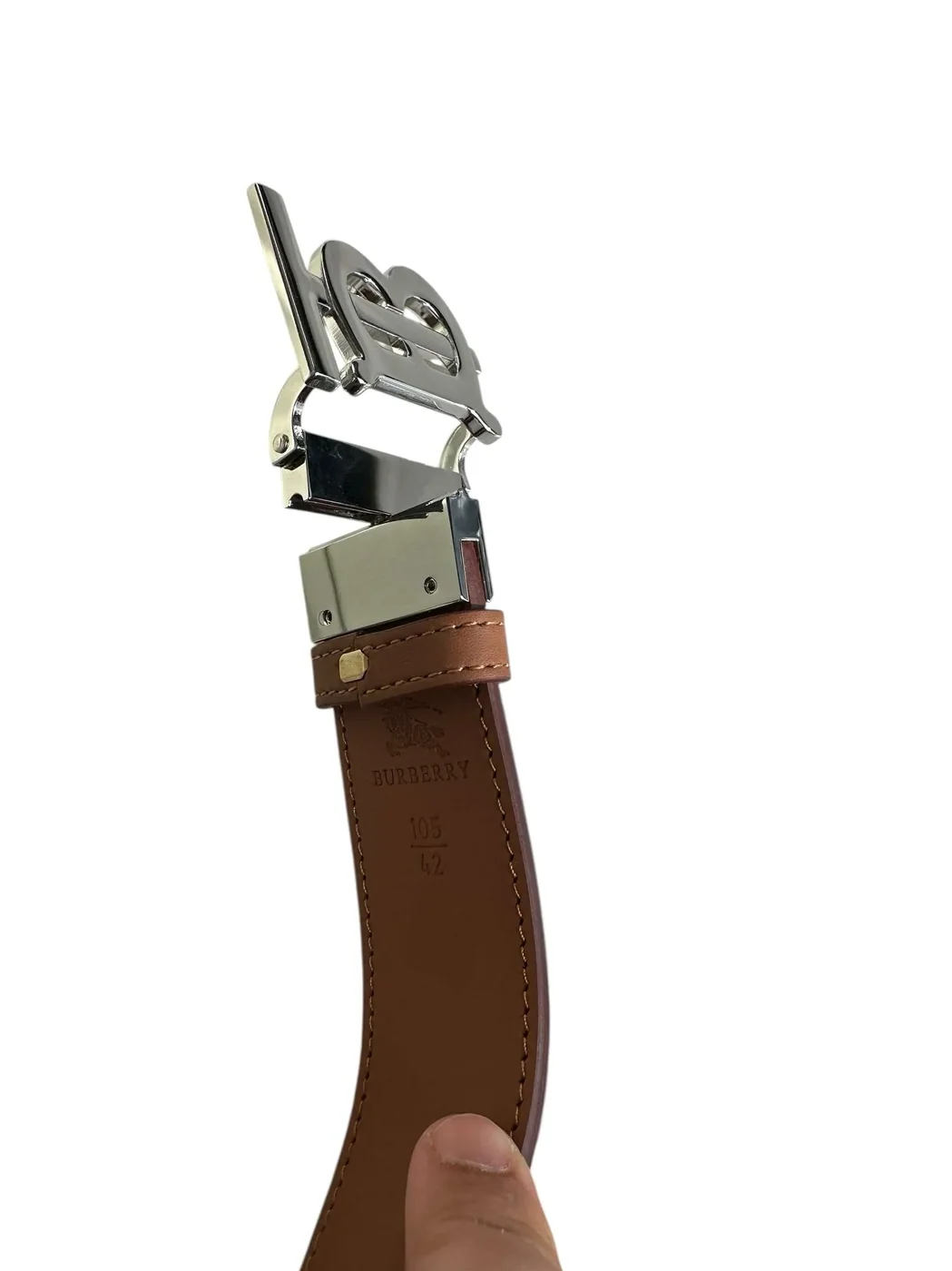 TB Brown Motif Leather Belt