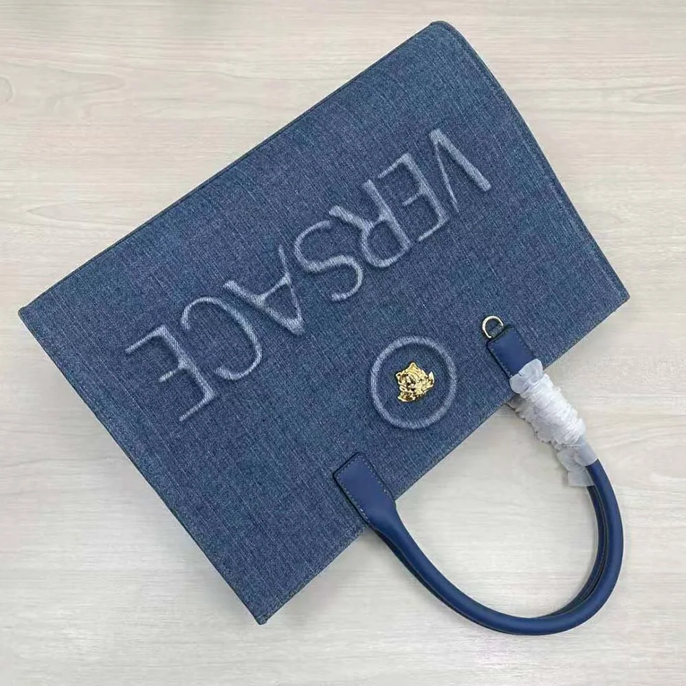 Versace La Medusa Large Tote Bag for Women in Navy Versace La Medusa Large Tote Bag for Women in Navy