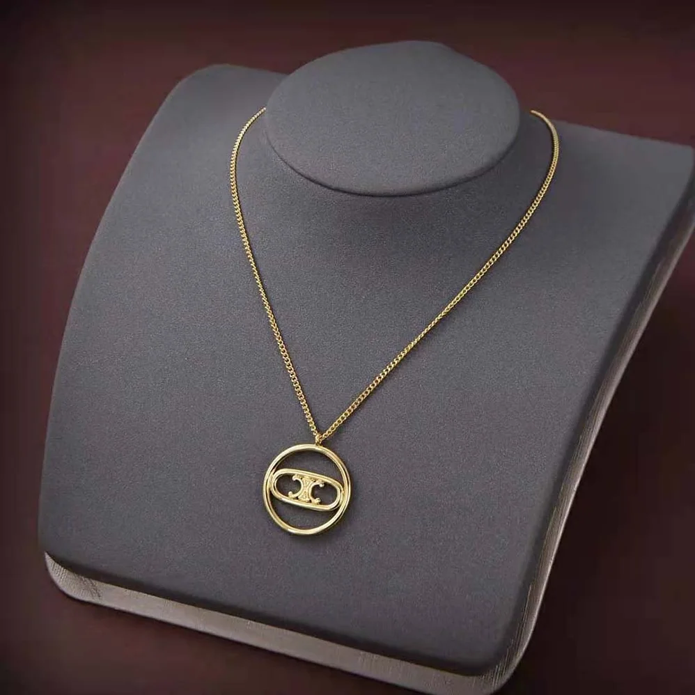Celine Maillon Triomphe Bold Necklace in Brass with Gold Finish for Women