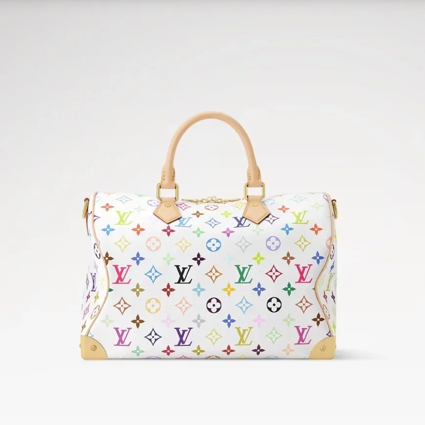 Louis Vuitton LV x TM Speedy Soft 30 Top Handle Bag in Multicolored Gold Hardware