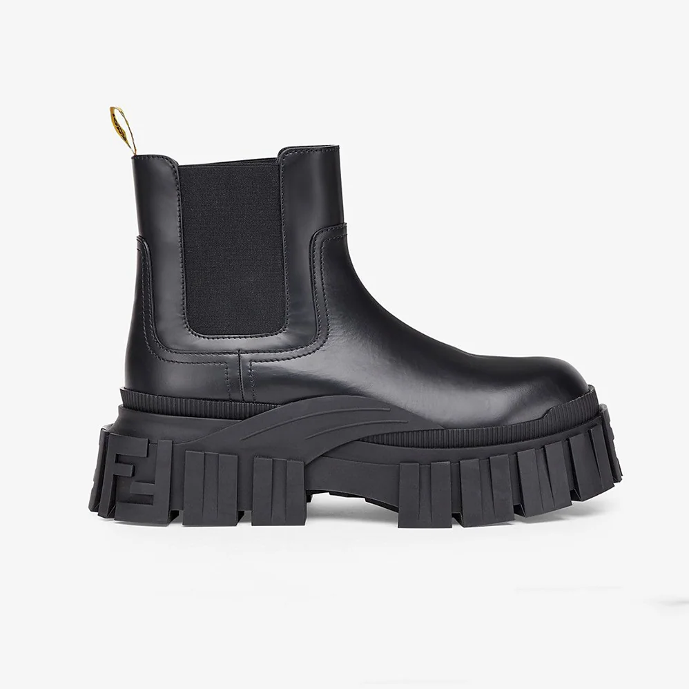 Fendi Force Black Leather Chelsea Boots for Women Fendi Force Black Leather Chelsea Boots for Women
