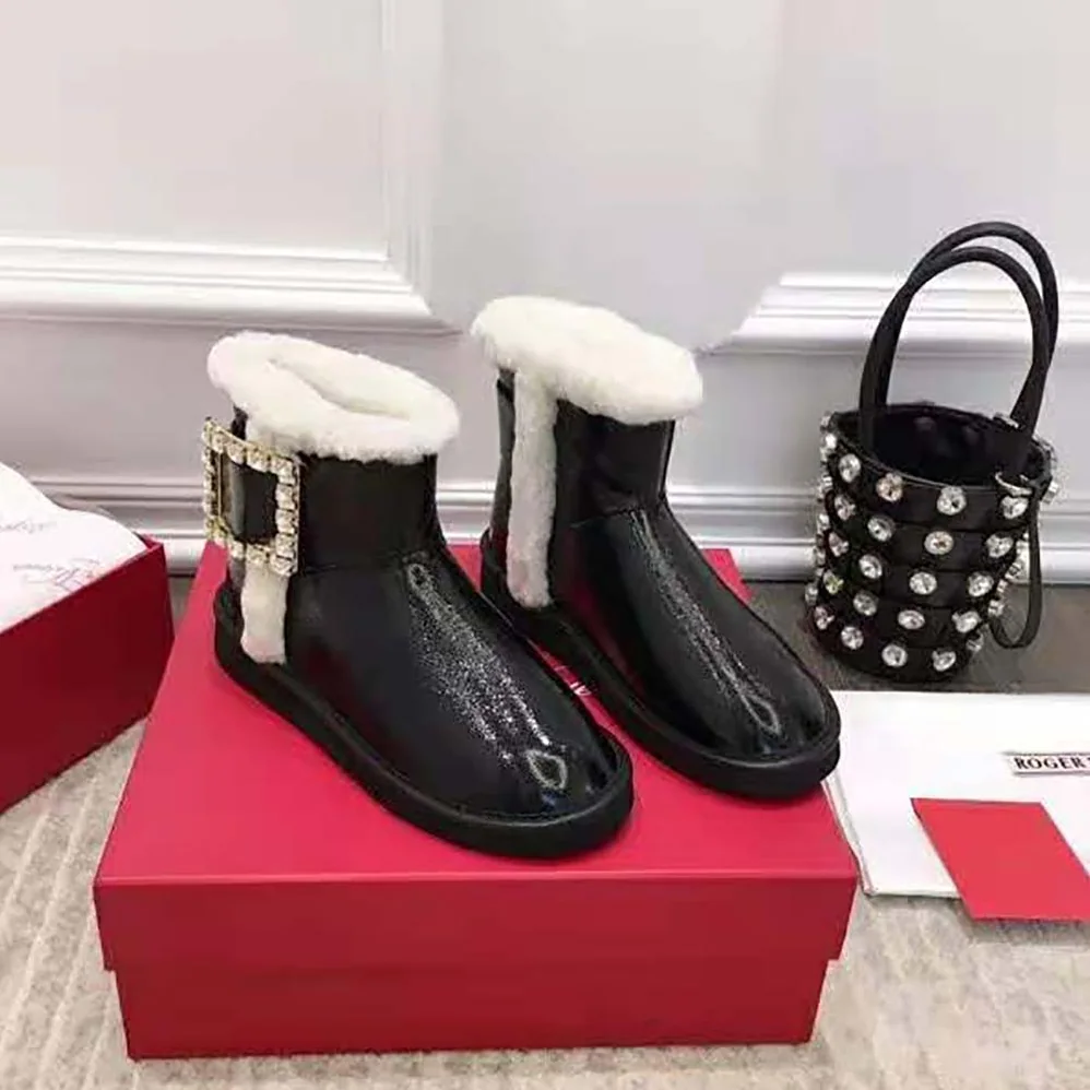 Roger Vivier Winter Viv' Strass Buckle Booties in Patent Leather