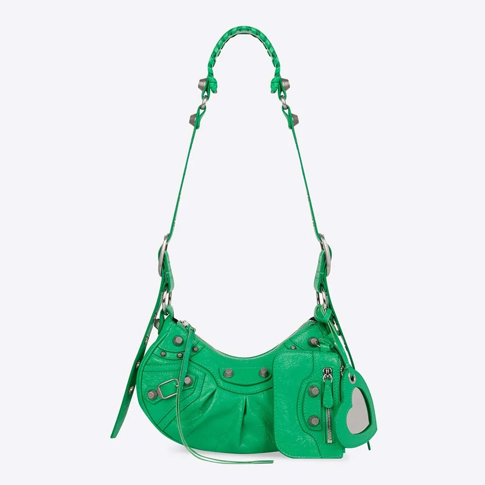 Balenciaga Le Cagole XS Shoulder Bag for Women in Green Balenciaga Le Cagole XS Shoulder Bag for Women in Green