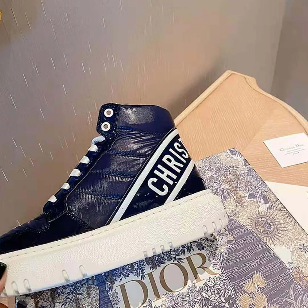 Dior D-Player Sneaker Navy Blue Quilted Nylon for Unisex Dior D-Player Sneaker Navy Blue Quilted Nylon for Unisex