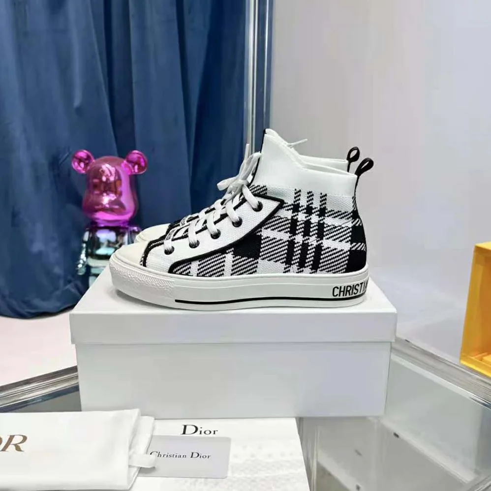 Dior Walk'N'Dior Sneaker Black and White Check'n'Dior Technical Mesh for Women