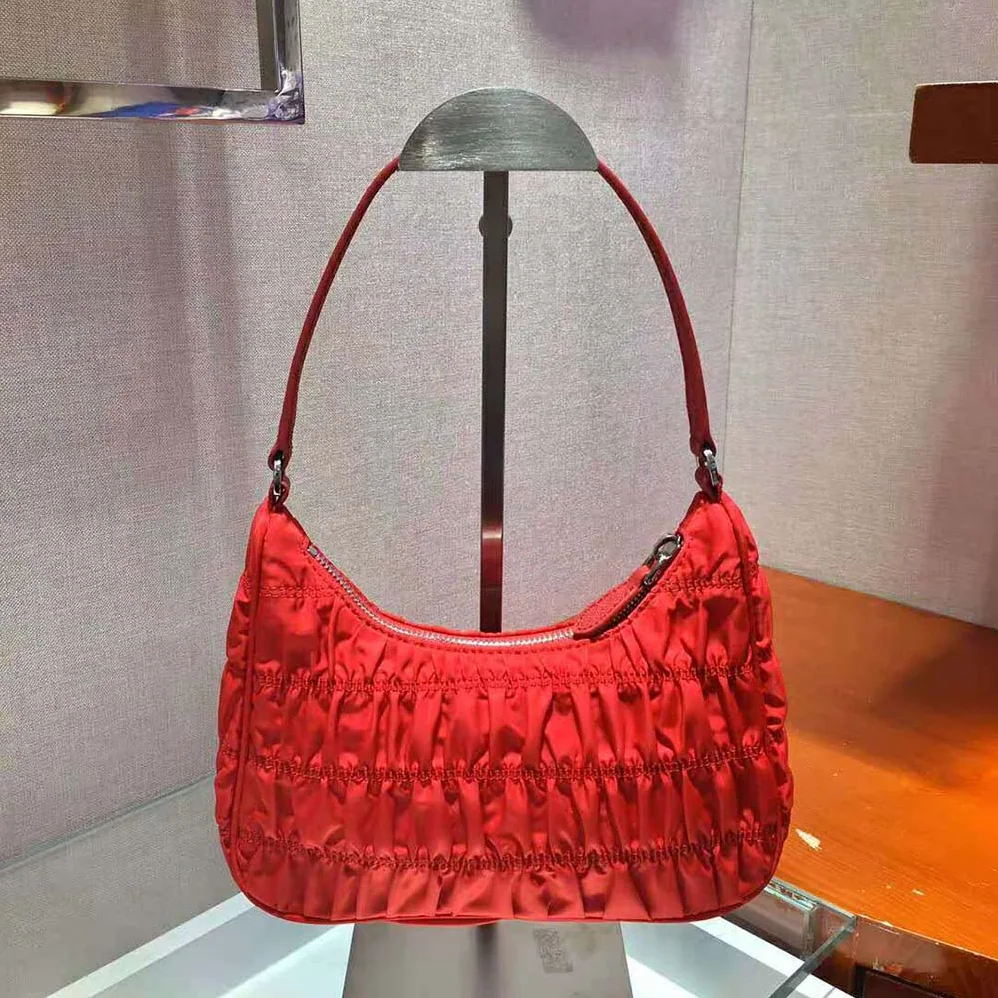 Prada Nylon and Saffiano Leather Mini Bag for Women in Red