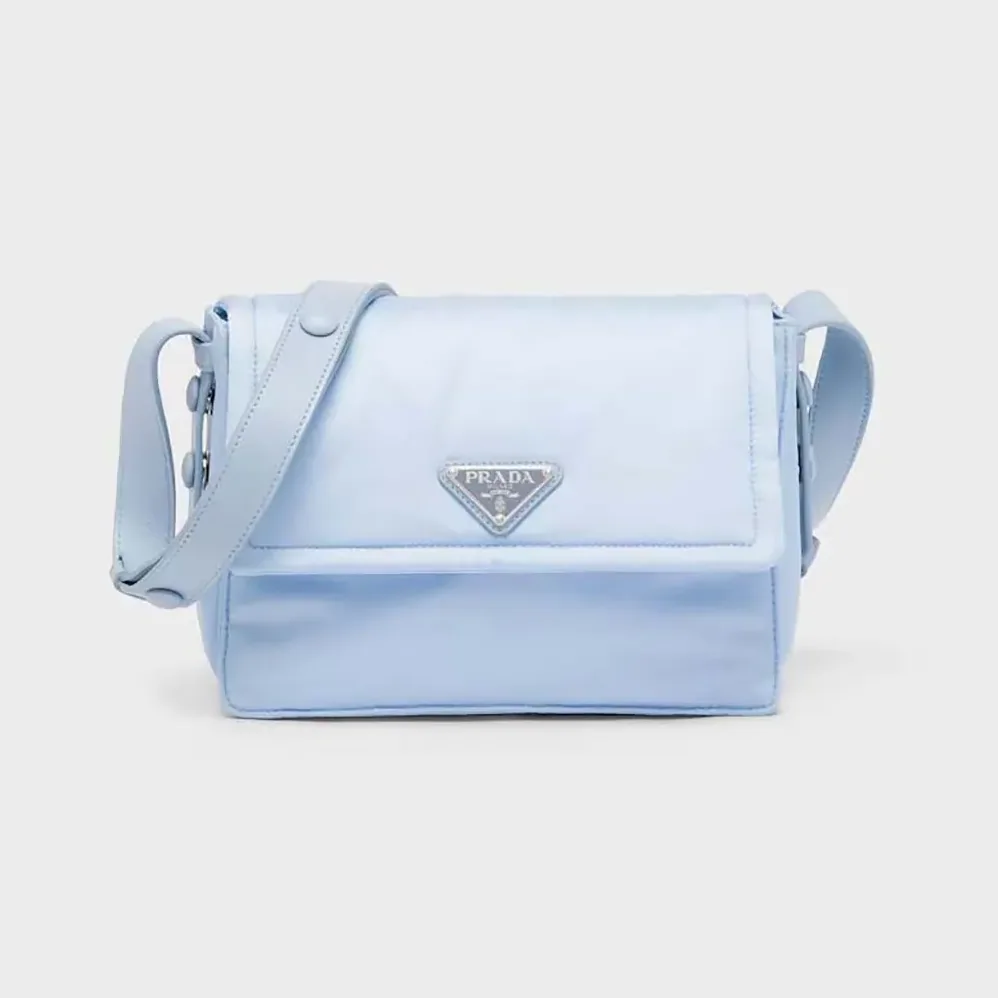 Prada Small Padded Re-Nylon Shoulder Bag for Women in Blue Prada Small Padded Re-Nylon Shoulder Bag for Women in Blue