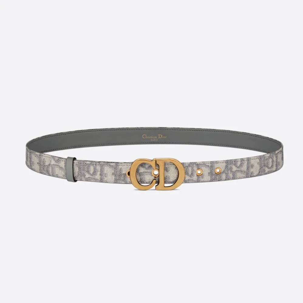 Dior Saddle Belt Gray Dior Oblique Jacquard 20 MM for Women Dior Saddle Belt Gray Dior Oblique Jacquard 20 MM for Women