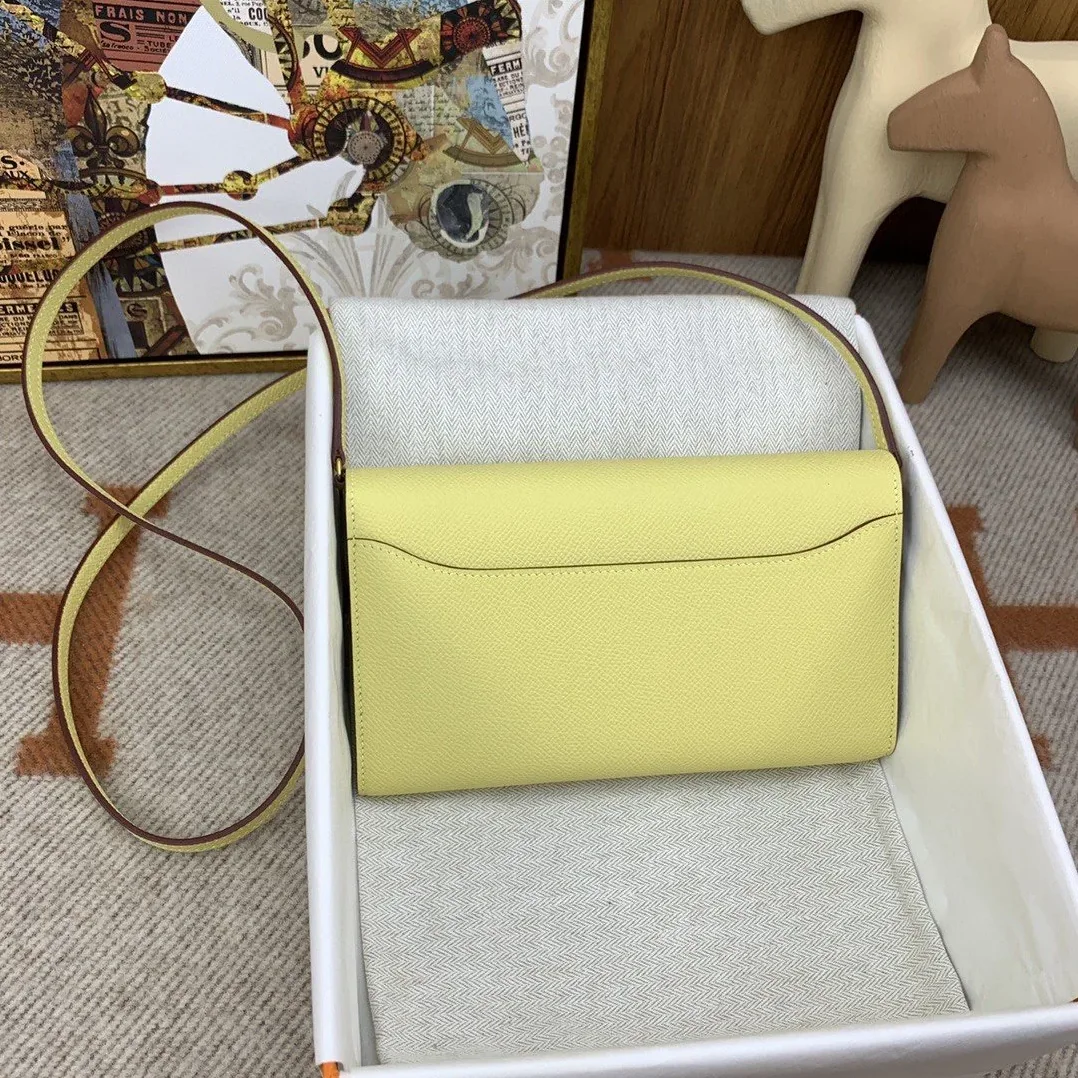 Hermes Constance Long Togo Wallet Yellow, Gold Toned Hardware Bag