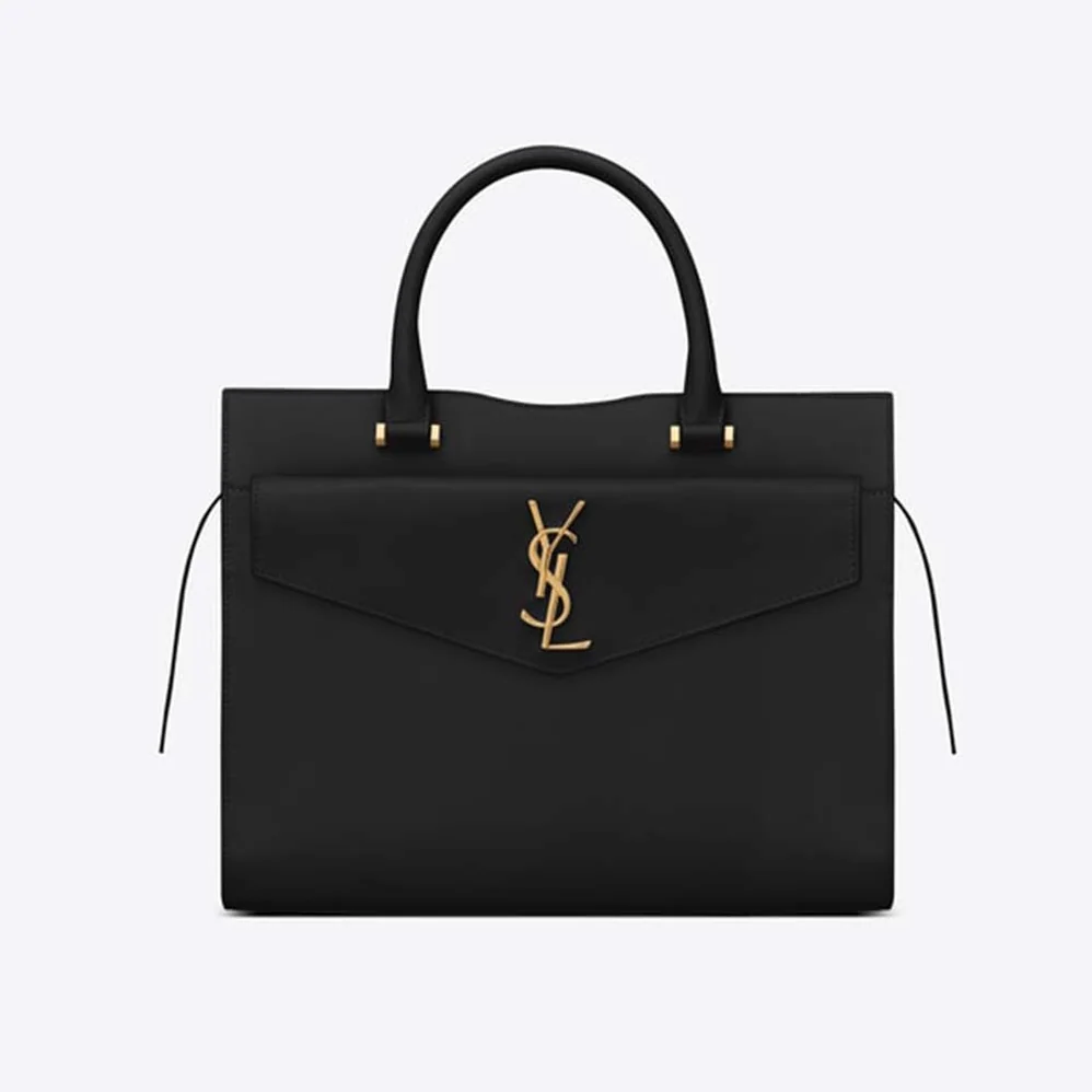 Saint Laurent YSL Uptown Medium Tote Shiny Smooth for Women in Black Saint Laurent YSL Uptown Medium Tote Shiny Smooth for Women in Black