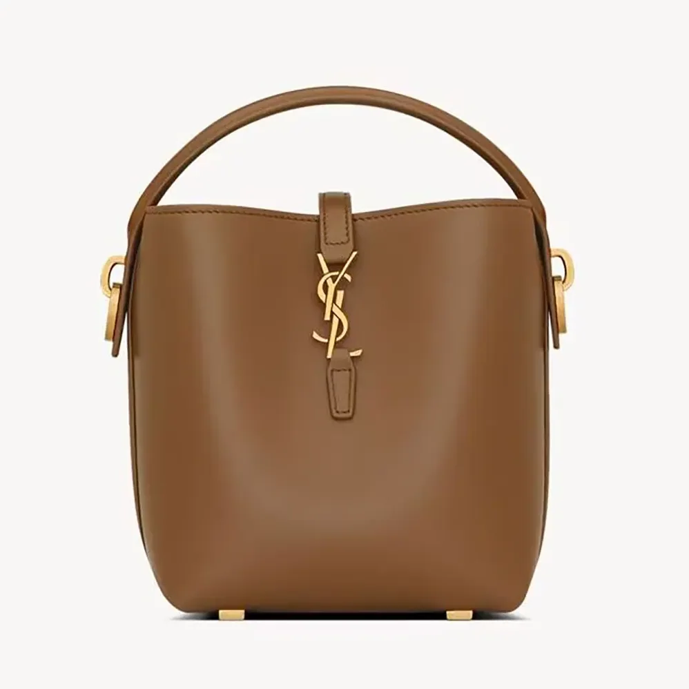 Saint Laurent YSL Le 37 Mini in Shiny Leather for Women in Brown