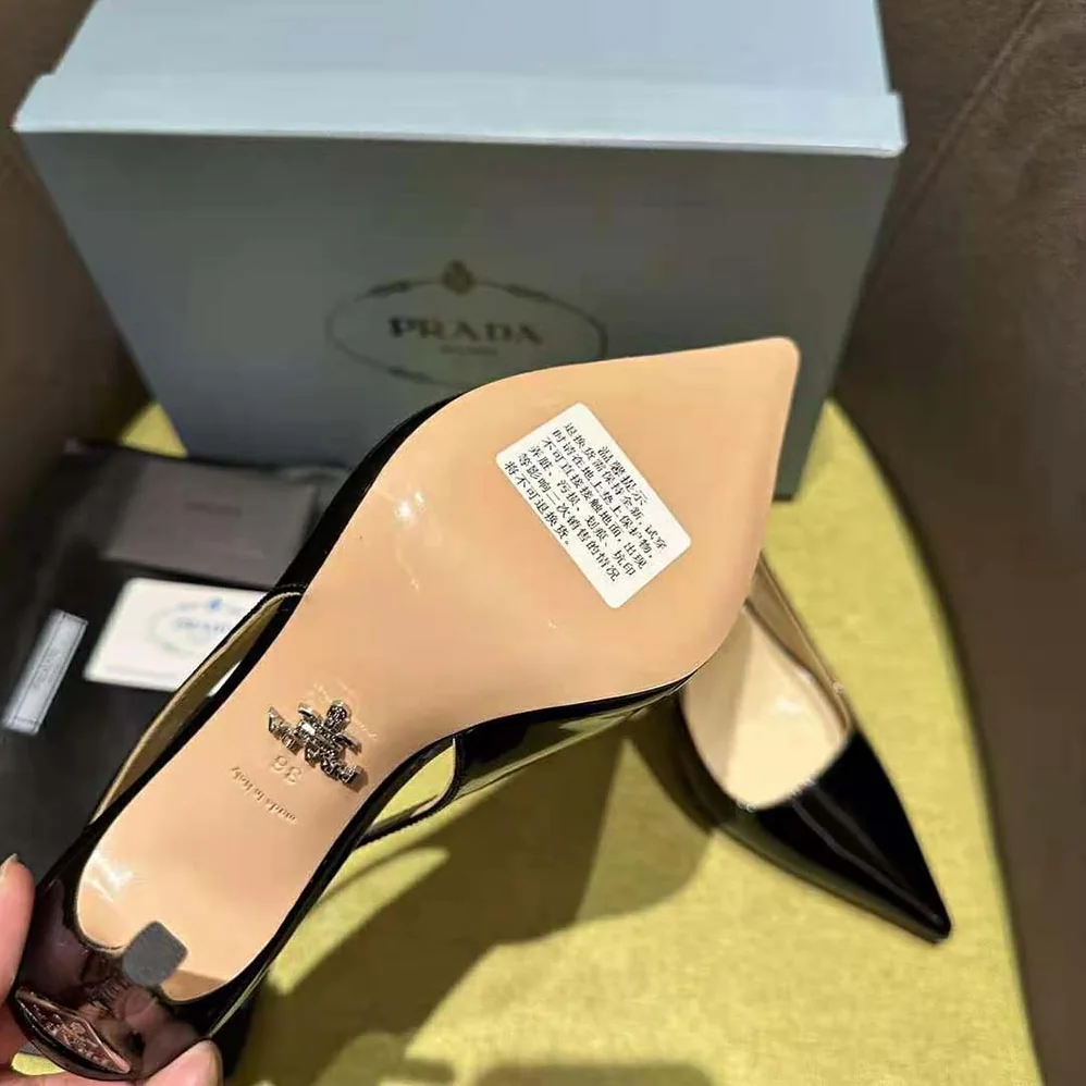 Prada Patent Leather Slingbacks for Women in Black
