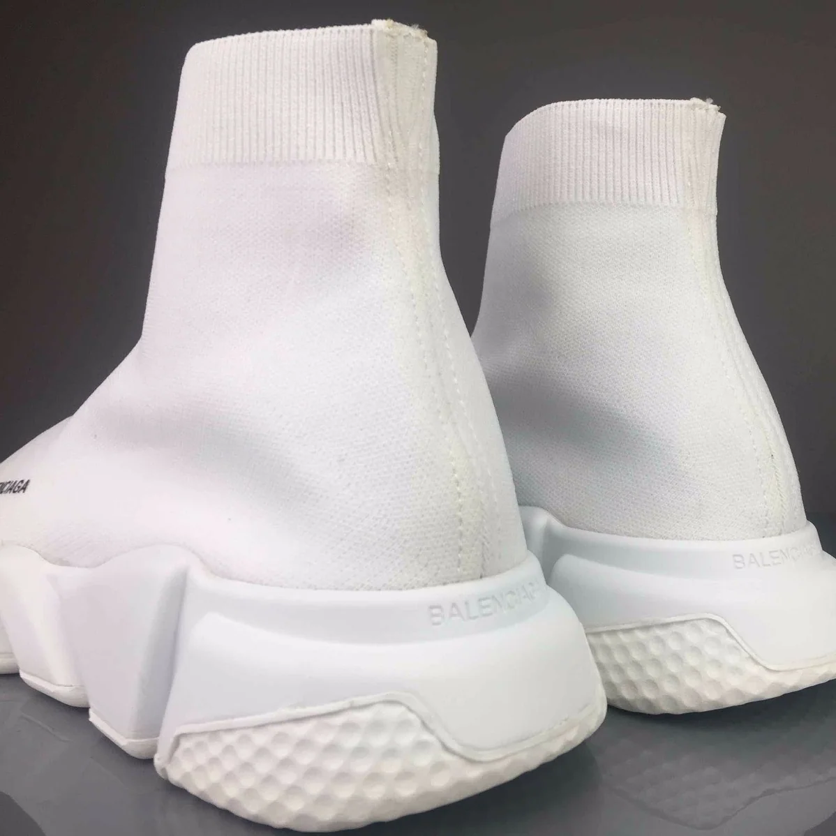 Balenciaga Stretch Mesh High Top Sneakers for Unisex in White Balenciaga Stretch Mesh High Top Sneakers for Unisex in White