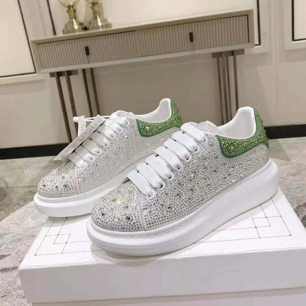 Alexander Mcqueen Oversized Sneaker in White for Women in Acid Green