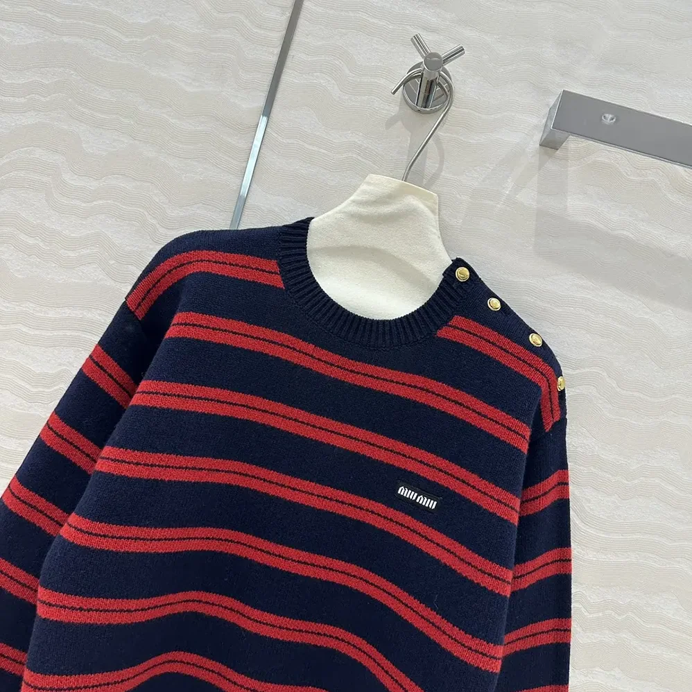 Miu Miu Shetland Wool Crew for Women in neck Sweater