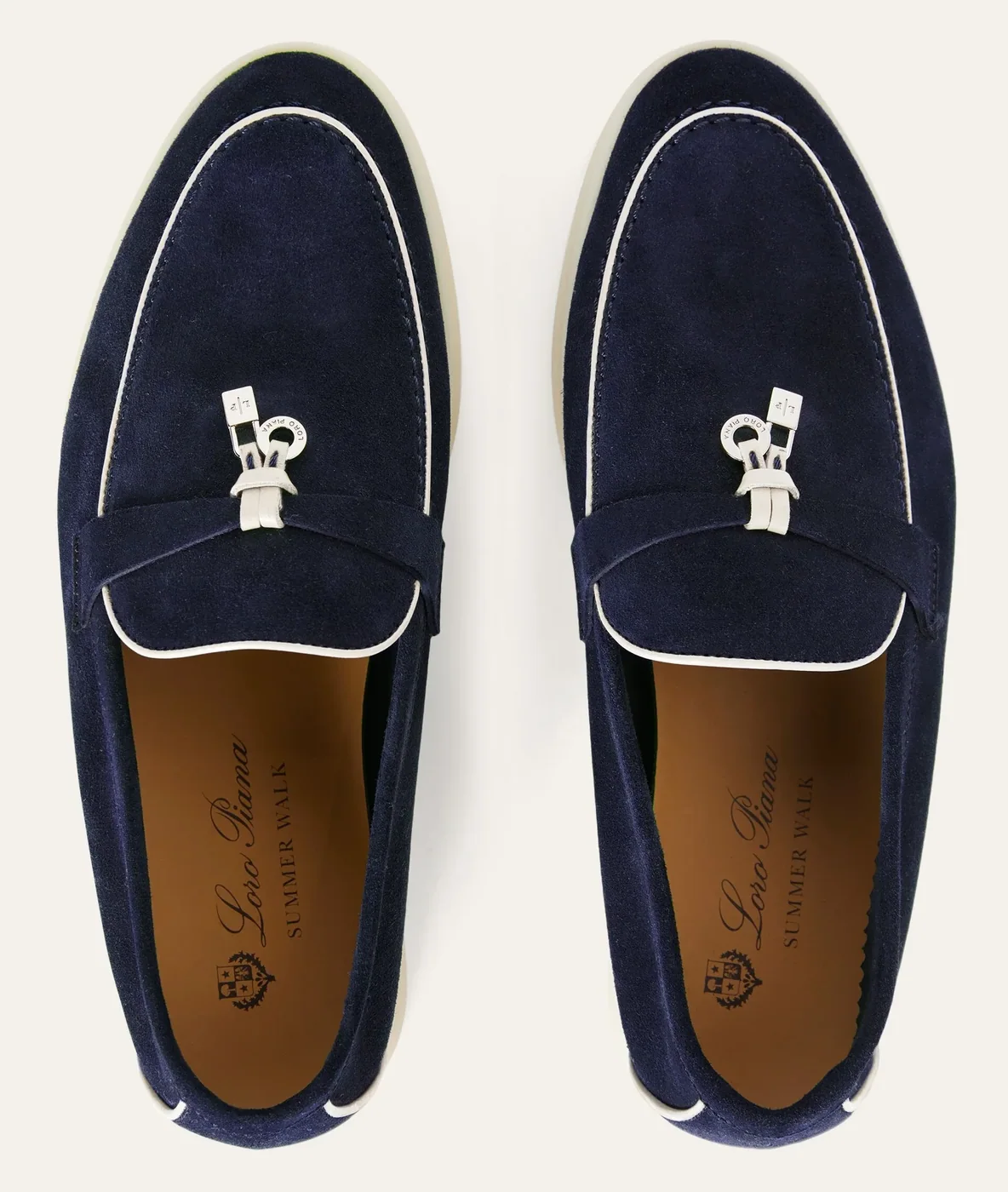 Loro Piana Summer Charms Walk Loafers Navy Blue – FAL5899