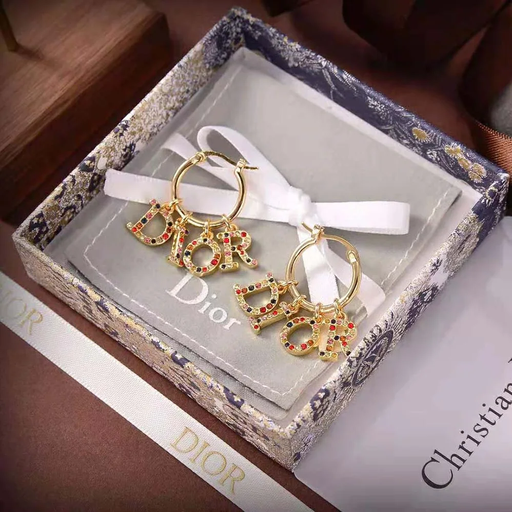 Dior Dio(r)evolution Earrings Gold-Finish Metal and Multicolor Crystals for Women