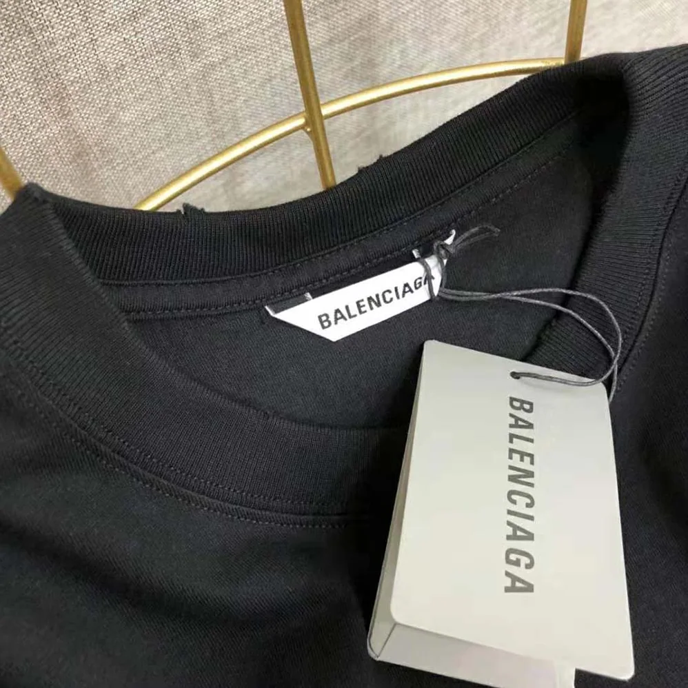 Balenciaga I Love U Medium Fit T-shirt in Black Vintage Jersey for Women
