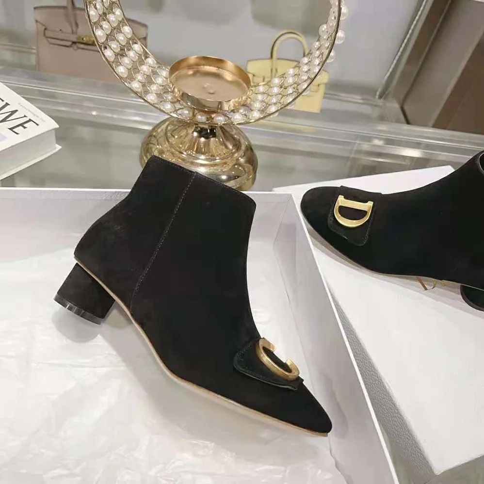 Dior C'est Dior Heeled Ankle Boot Black Suede Calfskin for Women