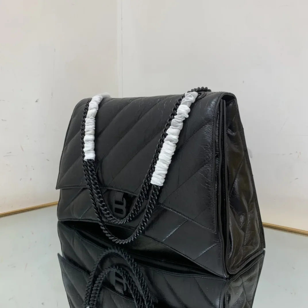 Balenciaga Crush Large Chain Bag Quilted In Black / Balenciaga Crush Large Chain Bag Quilted In Black /