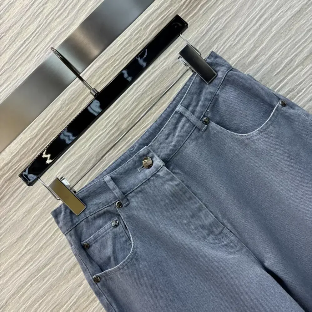Fendi Long Jeans Blue Denim Pants for Women
