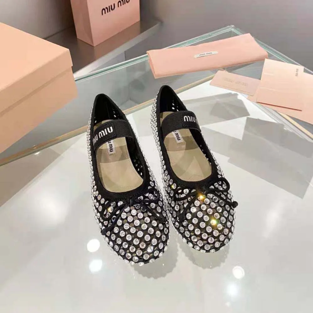 Miu Miu Satin Ballerinas for Women in Black Miu Miu Satin Ballerinas for Women in Black