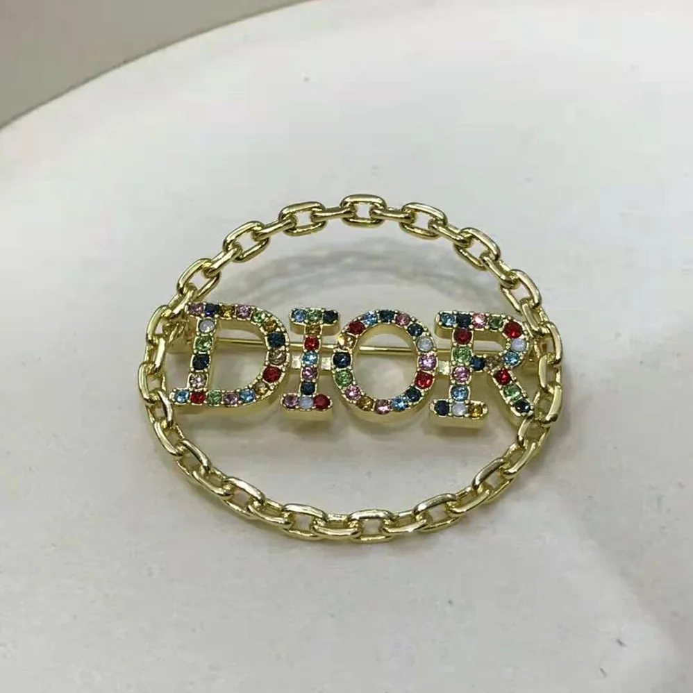 Dior Diorevolution Brooch Gold-Finish Metal and Multicolor Crystals for Women