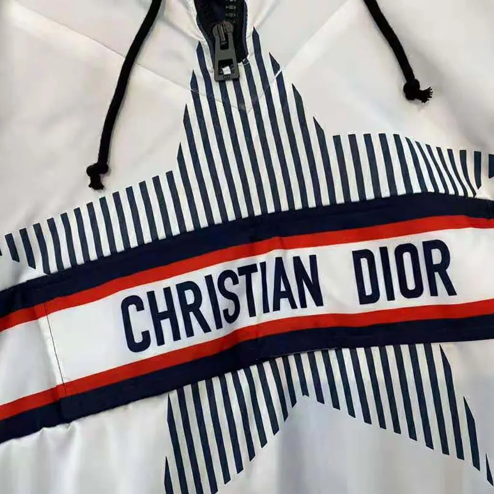 Dior Dioralps Hooded Anorak White Three-Tone Dior Star Quilted Technical Taffeta for Women
