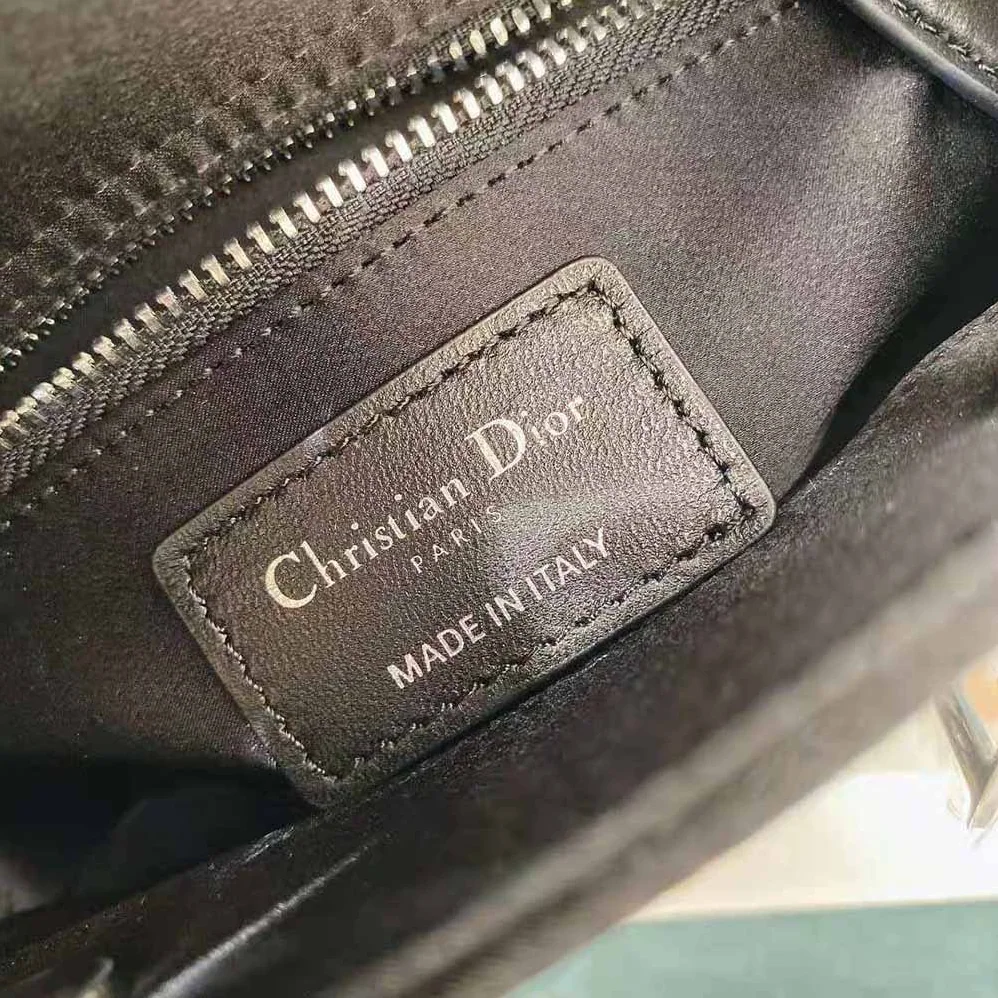Dior Mini Lady Dior Bag Black Strass Cannage Satin for Women Dior Mini Lady Dior Bag Black Strass Cannage Satin for Women