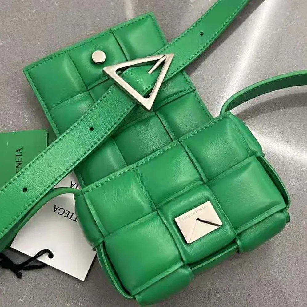 Bottega Veneta Candy Padded Cassette Mini Padded Intreccio Leather Cross-Body Bag for Women in Green Bottega Veneta Candy Padded Cassette Mini Padded Intreccio Leather Cross-Body Bag for Women in Green