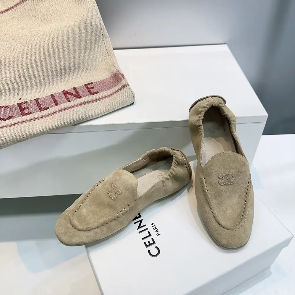 Celine Adam Loafer In Suede Calfskin for Unisex in Natural Celine Adam Loafer In Suede Calfskin for Unisex in Natural