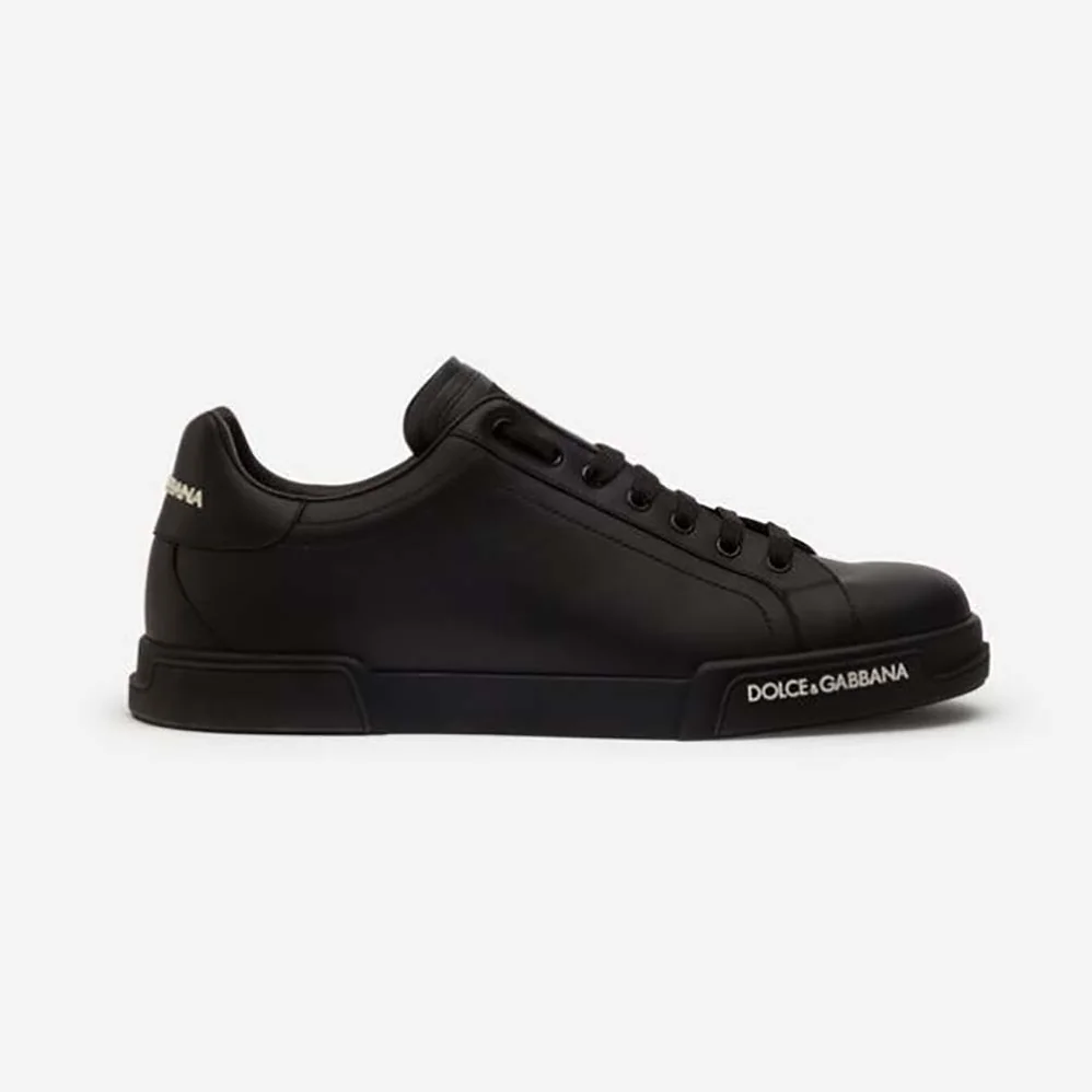 Dolce Gabbana D&G Calfskin Nappa Portofino Sneakers for Women in Black Dolce Gabbana D&G Calfskin Nappa Portofino Sneakers for Women in Black