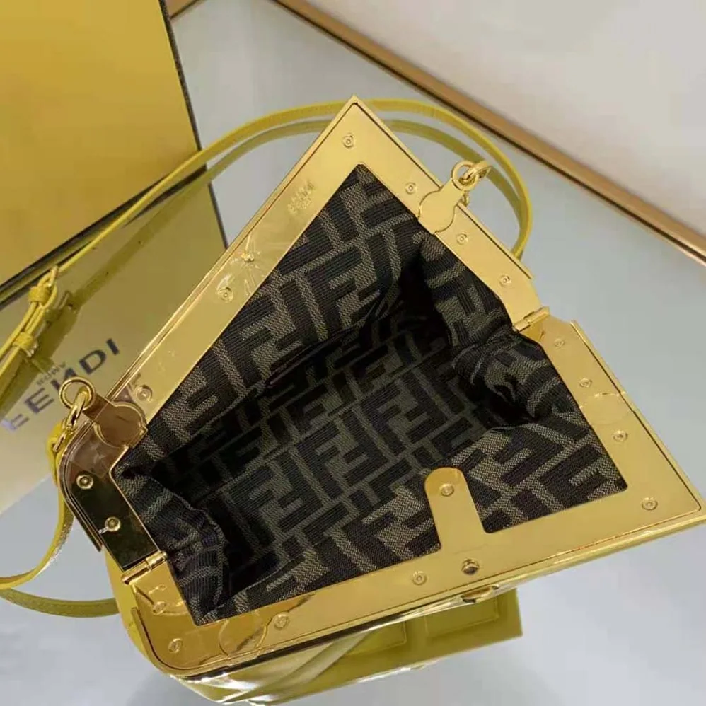 Fendi First Small Yellow Leather Bag for Women Fendi First Small Yellow Leather Bag for Women