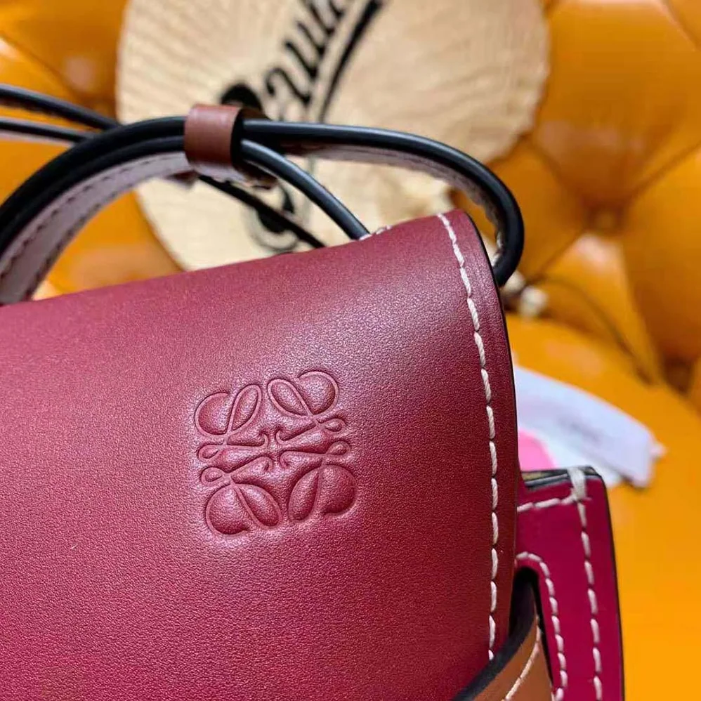 Loewe Small Gate Bag in Soft Calfskin for Women in Maroon Loewe Small Gate Bag in Soft Calfskin for Women in Maroon